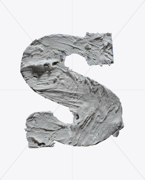 Letter S from Plaster Font on Yellow Images Creative Fonts - S23250