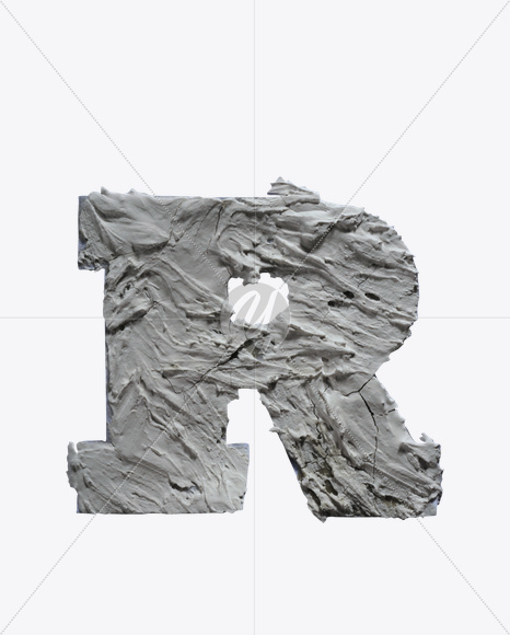 Letter R from Plaster Font on Yellow Images Creative Fonts - S23249