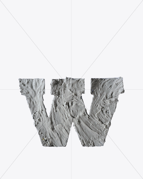 Letter W from Plaster Font on Yellow Images Creative Fonts - S23254