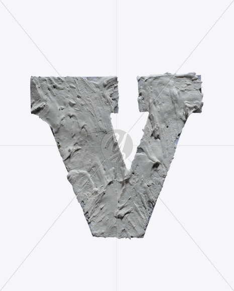 Letter V from Plaster Font on Yellow Images Creative Fonts - S23253