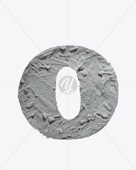 Letter O from Plaster Font on Yellow Images Creative Fonts - S23246