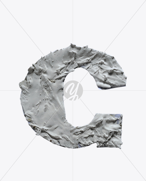 Letter C from Plaster Font on Yellow Images Creative Fonts - S23234