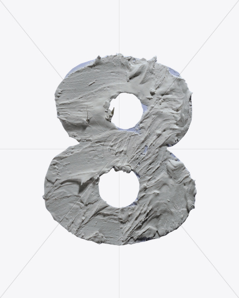 8 from Plaster Font on Yellow Images Creative Fonts - S23265