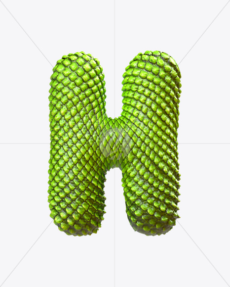 Letter H from Dragon Skin Font on Yellow Images Creative Fonts - S23278