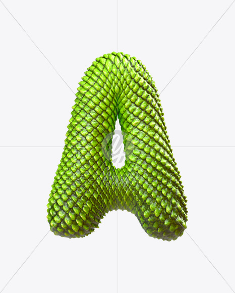 Letter A from Dragon Skin Font on Yellow Images Creative Fonts - S23271