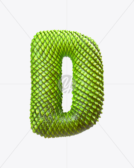 Letter D from Dragon Skin Font on Yellow Images Creative Fonts - S23274