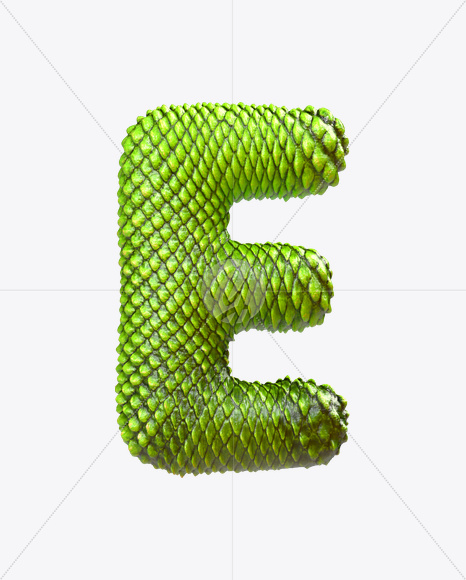 Letter E from Dragon Skin Font on Yellow Images Creative Fonts - S23275