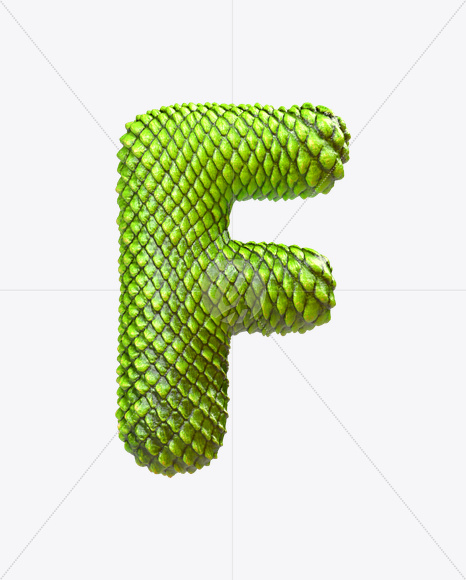 Letter F from Dragon Skin Font on Yellow Images Creative Fonts - S23276