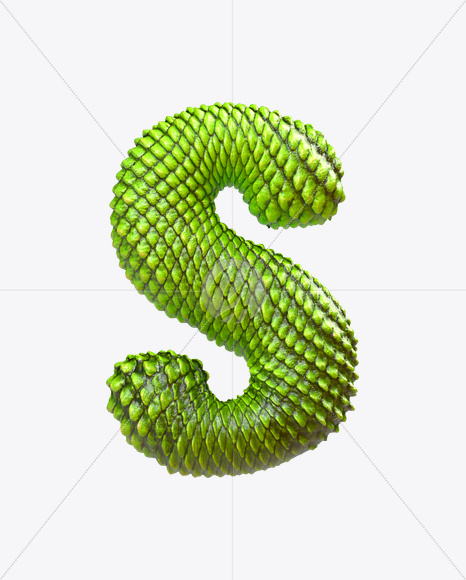 Letter S from Dragon Skin Font on Yellow Images Creative Fonts - S23289