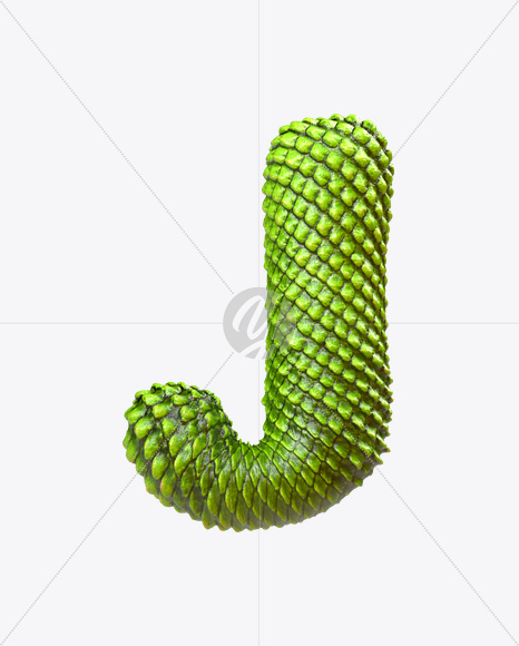 Letter J from Dragon Skin Font on Yellow Images Creative Fonts - S23280