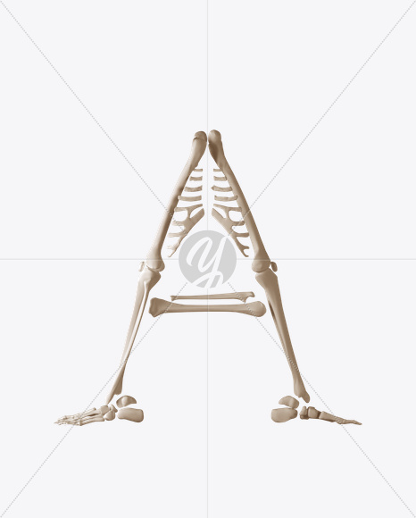 Letter A from Skeleton Font on Yellow Images Creative Fonts - S23352