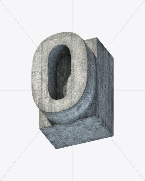 0 from Concrete Block Font on Yellow Images Creative Fonts - S23417