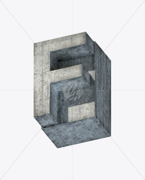 Letter F from Concrete Block Font on Yellow Images Creative Fonts - S23387