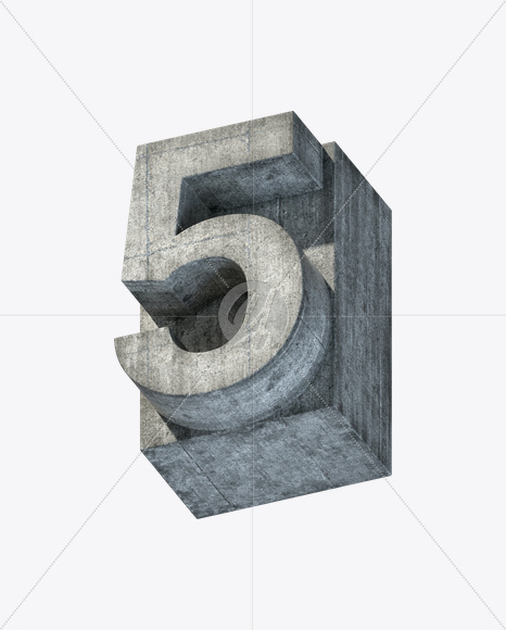 5 from Concrete Block Font on Yellow Images Creative Fonts - S23412