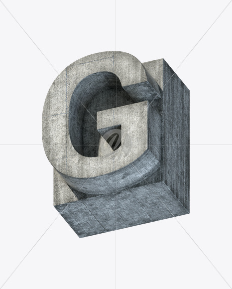 Letter G from Concrete Block Font on Yellow Images Creative Fonts - S23388