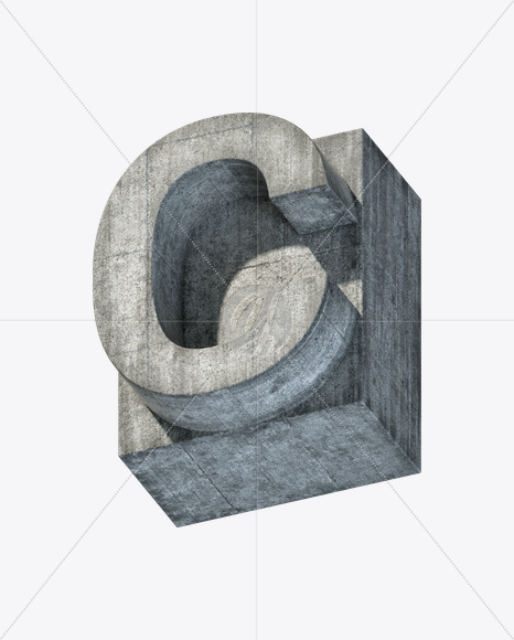 Letter C from Concrete Block Font on Yellow Images Creative Fonts - S23384