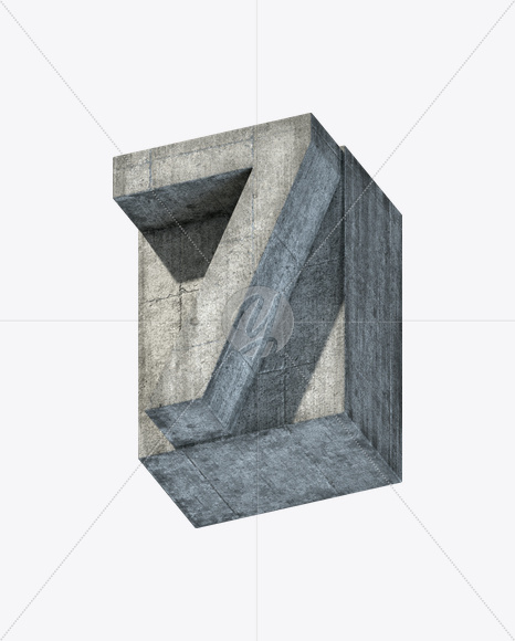 7 from Concrete Block Font on Yellow Images Creative Fonts - S23414