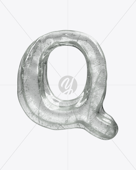 Letter Q from Ice Water Melt Font on Yellow Images Creative Fonts - S23443