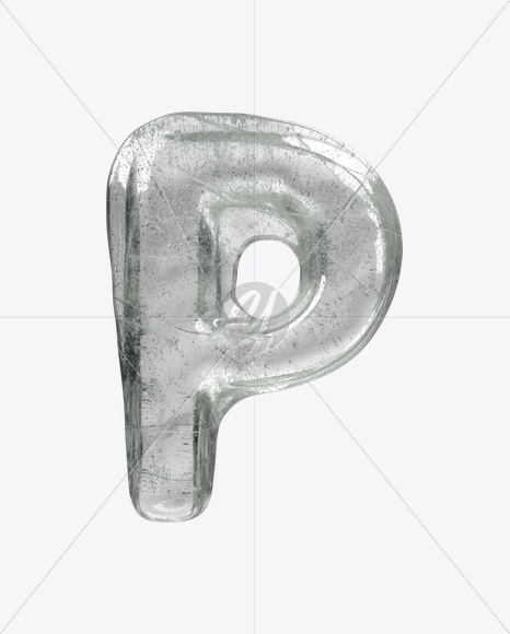 Letter P from Ice Water Melt Font on Yellow Images Creative Fonts - S23442