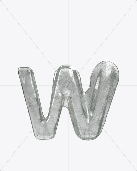 Letter W from Ice Water Melt Font on Yellow Images Creative Fonts - S23449