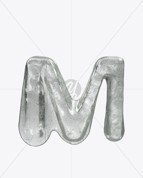 Letter M from Ice Water Melt Font on Yellow Images Creative Fonts - S23439