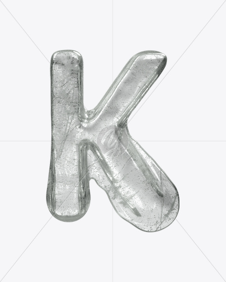 Letter K from Ice Water Melt Font on Yellow Images Creative Fonts - S23437