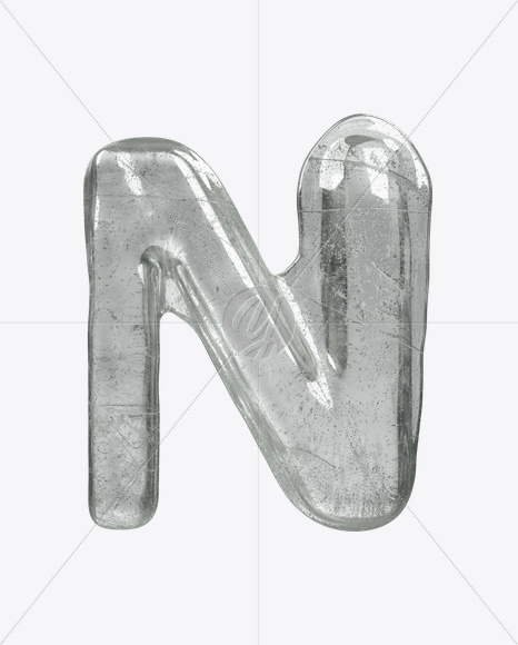 Letter N from Ice Water Melt Font on Yellow Images Creative Fonts - S23440