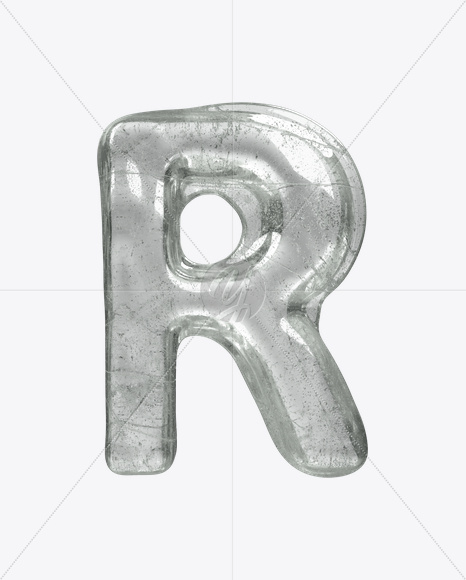 Letter R from Ice Water Melt Font on Yellow Images Creative Fonts - S23444