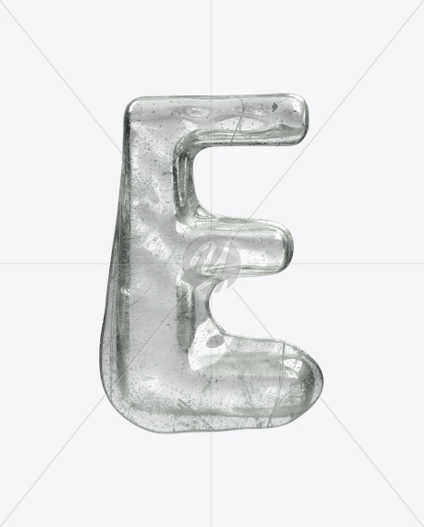 Letter E from Ice Water Melt Font on Yellow Images Creative Fonts - S23431