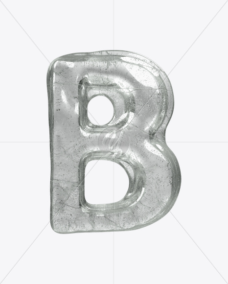 Letter B from Ice Water Melt Font on Yellow Images Creative Fonts - S23428