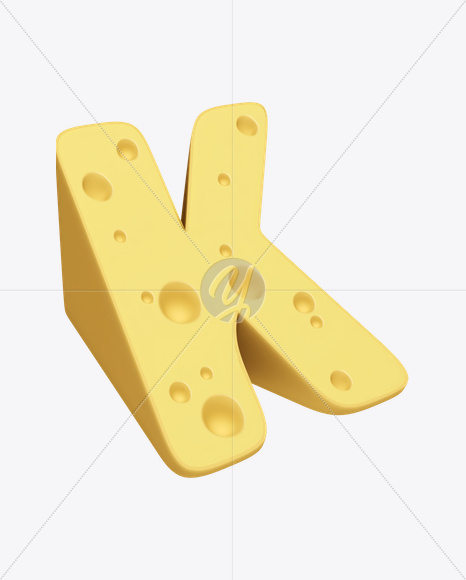 Letter K from Emmentaler Font on Yellow Images Creative Fonts - S23482