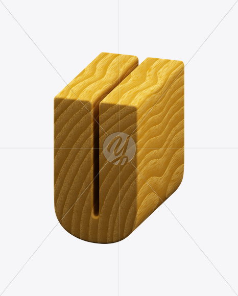 Letter U from Woodcut Font on Yellow Images Creative Fonts - S23667