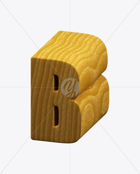 Letter B from Woodcut Font on Yellow Images Creative Fonts - S23648