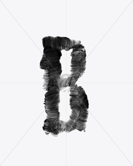 Letter B from Black brush Font on Yellow Images Creative Fonts - S23693