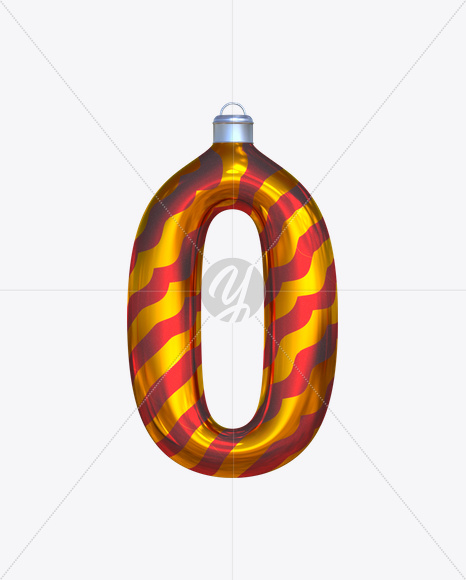 Letter O from Christmas Ball Yellow Font on Yellow Images Creative Fonts - S23748