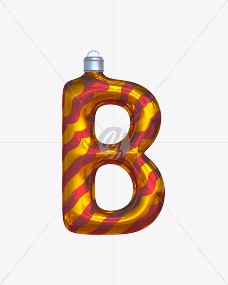 Letter B from Christmas Ball Yellow Font on Yellow Images Creative Fonts - S23735