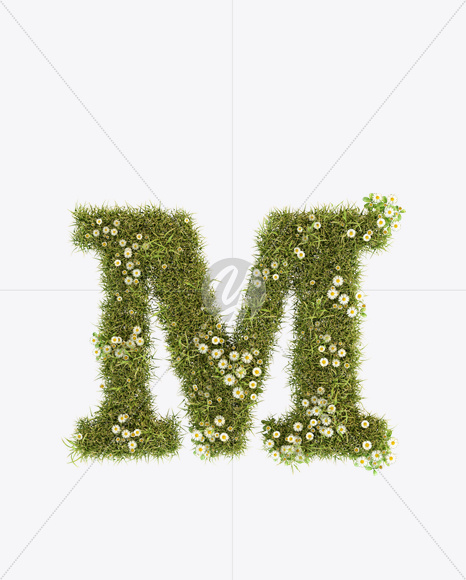 Letter M from Daisy Font on Yellow Images Creative Fonts - S23789