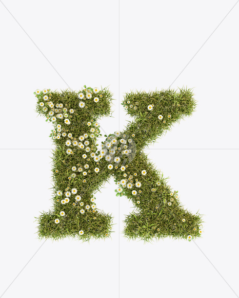 Letter K from Daisy Font on Yellow Images Creative Fonts - S23787