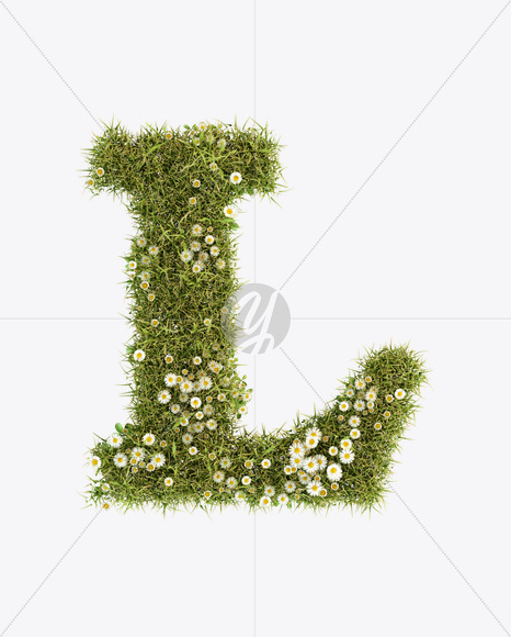 Letter L from Daisy Font on Yellow Images Creative Fonts - S23788