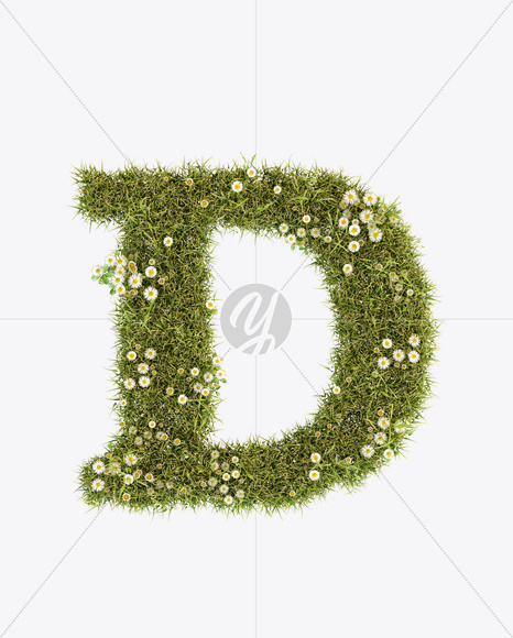 Letter D from Daisy Font on Yellow Images Creative Fonts - S23780