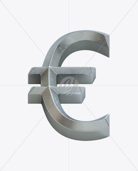 euro from Metal Bevel Font on Yellow Images Creative Fonts - S23907