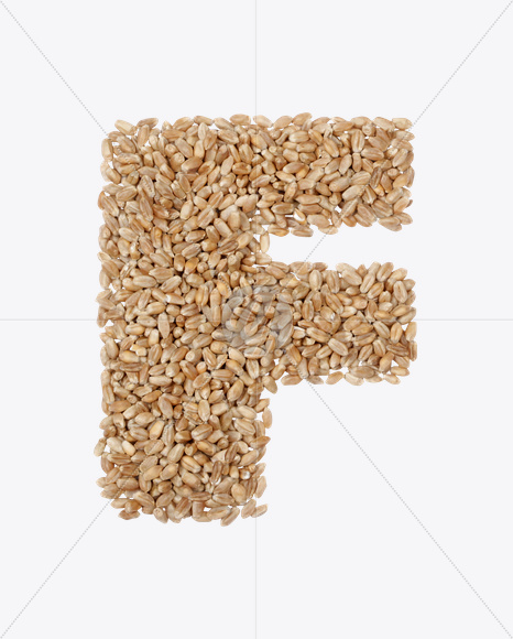 Letter F from Rye Seeds Font on Yellow Images Creative Fonts - S23915