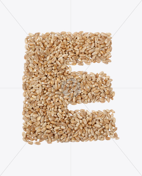 Letter E from Rye Seeds Font on Yellow Images Creative Fonts - S23914