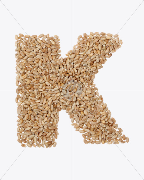 Letter K from Rye Seeds Font on Yellow Images Creative Fonts - S23920