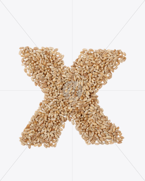 Letter X from Rye Seeds Font on Yellow Images Creative Fonts - S23933