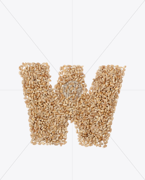 Letter W from Rye Seeds Font on Yellow Images Creative Fonts - S23932