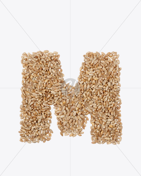 Letter M from Rye Seeds Font on Yellow Images Creative Fonts - S23922