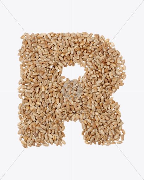 Letter R from Rye Seeds Font on Yellow Images Creative Fonts - S23927