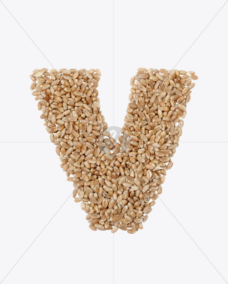 Letter V from Rye Seeds Font on Yellow Images Creative Fonts - S23931