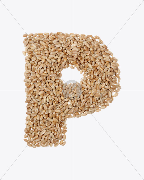 Letter P from Rye Seeds Font on Yellow Images Creative Fonts - S23925